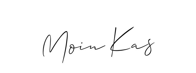 Design your own signature with our free online signature maker. With this signature software, you can create a handwritten (Allison_Script) signature for name Moin Kas. Moin Kas signature style 2 images and pictures png