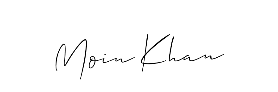 Make a beautiful signature design for name Moin Khan. With this signature (Allison_Script) style, you can create a handwritten signature for free. Moin Khan signature style 2 images and pictures png