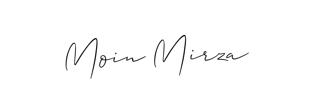 Make a beautiful signature design for name Moin Mirza. With this signature (Allison_Script) style, you can create a handwritten signature for free. Moin Mirza signature style 2 images and pictures png