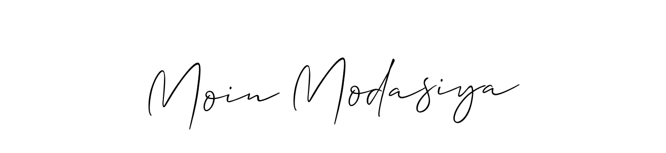 How to make Moin Modasiya signature? Allison_Script is a professional autograph style. Create handwritten signature for Moin Modasiya name. Moin Modasiya signature style 2 images and pictures png