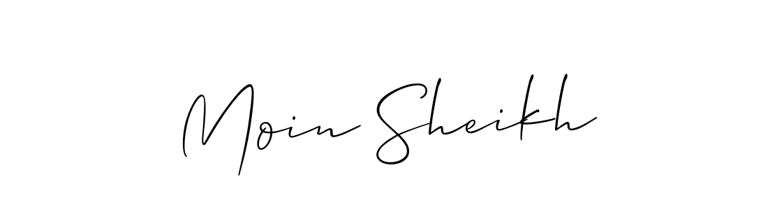 Design your own signature with our free online signature maker. With this signature software, you can create a handwritten (Allison_Script) signature for name Moin Sheikh. Moin Sheikh signature style 2 images and pictures png