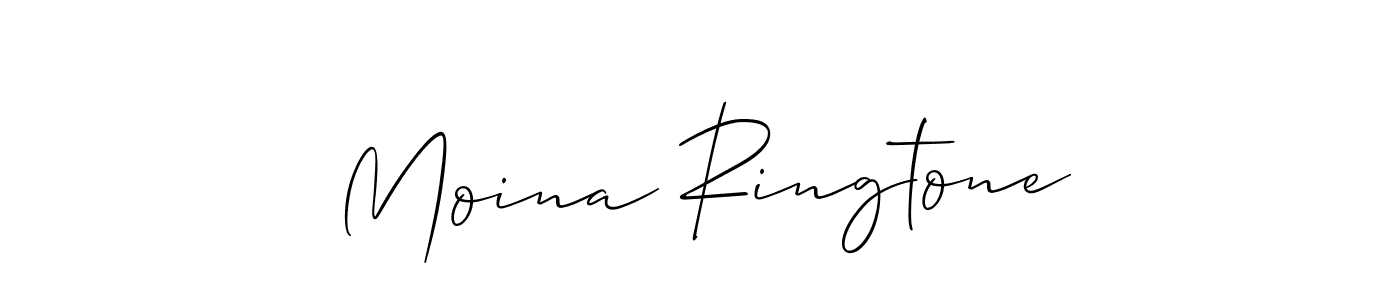 How to make Moina Ringtone name signature. Use Allison_Script style for creating short signs online. This is the latest handwritten sign. Moina Ringtone signature style 2 images and pictures png
