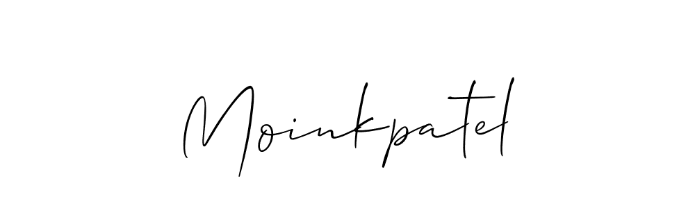 Make a beautiful signature design for name Moinkpatel. With this signature (Allison_Script) style, you can create a handwritten signature for free. Moinkpatel signature style 2 images and pictures png