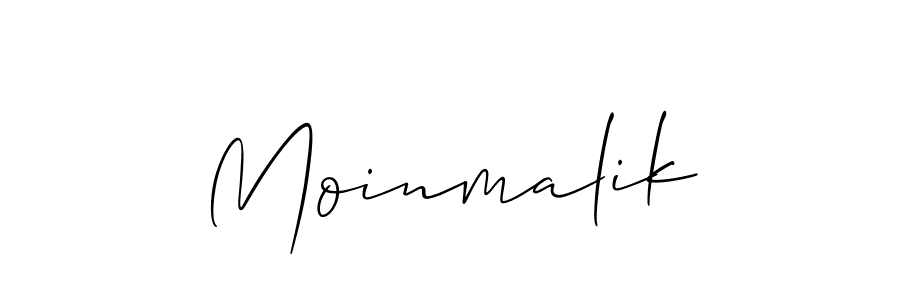 Use a signature maker to create a handwritten signature online. With this signature software, you can design (Allison_Script) your own signature for name Moinmalik. Moinmalik signature style 2 images and pictures png
