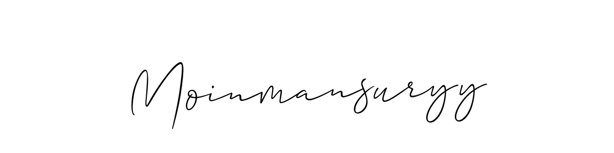 Use a signature maker to create a handwritten signature online. With this signature software, you can design (Allison_Script) your own signature for name Moinmansuryy. Moinmansuryy signature style 2 images and pictures png