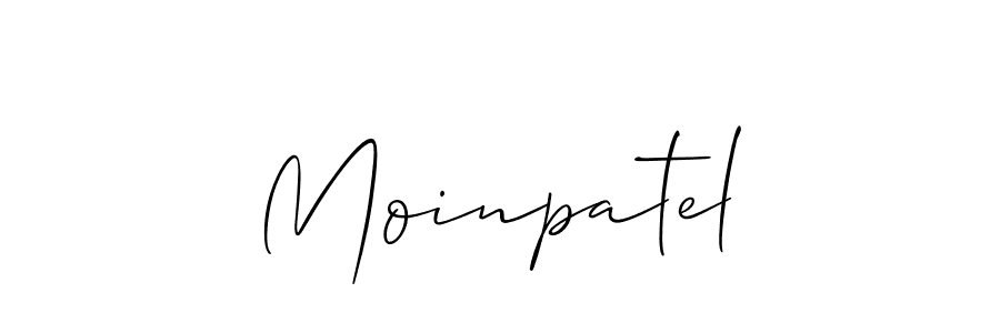 Make a beautiful signature design for name Moinpatel. With this signature (Allison_Script) style, you can create a handwritten signature for free. Moinpatel signature style 2 images and pictures png