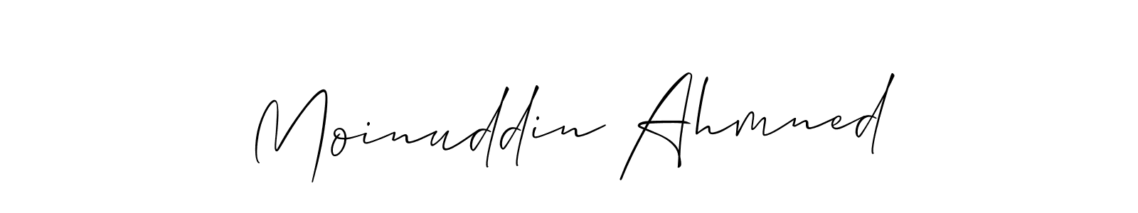 Make a beautiful signature design for name Moinuddin Ahmned. Use this online signature maker to create a handwritten signature for free. Moinuddin Ahmned signature style 2 images and pictures png
