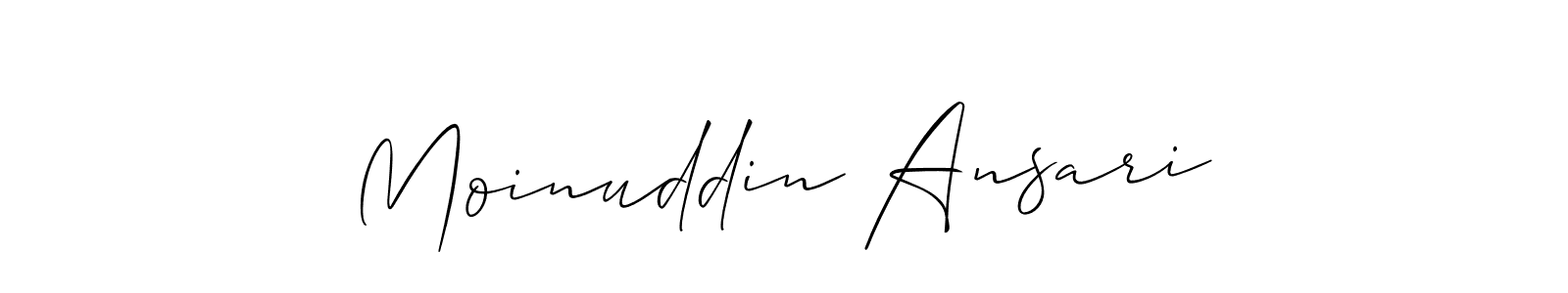 Design your own signature with our free online signature maker. With this signature software, you can create a handwritten (Allison_Script) signature for name Moinuddin Ansari. Moinuddin Ansari signature style 2 images and pictures png