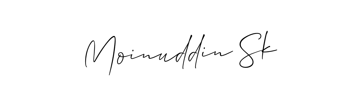 Design your own signature with our free online signature maker. With this signature software, you can create a handwritten (Allison_Script) signature for name Moinuddin Sk. Moinuddin Sk signature style 2 images and pictures png