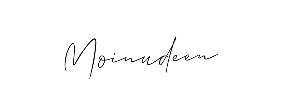 Design your own signature with our free online signature maker. With this signature software, you can create a handwritten (Allison_Script) signature for name Moinudeen. Moinudeen signature style 2 images and pictures png