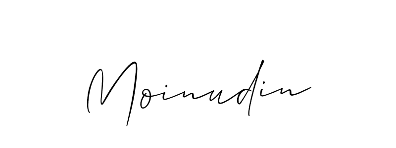 Use a signature maker to create a handwritten signature online. With this signature software, you can design (Allison_Script) your own signature for name Moinudin. Moinudin signature style 2 images and pictures png