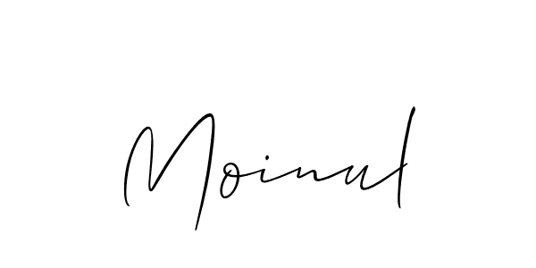 Design your own signature with our free online signature maker. With this signature software, you can create a handwritten (Allison_Script) signature for name Moinul. Moinul signature style 2 images and pictures png