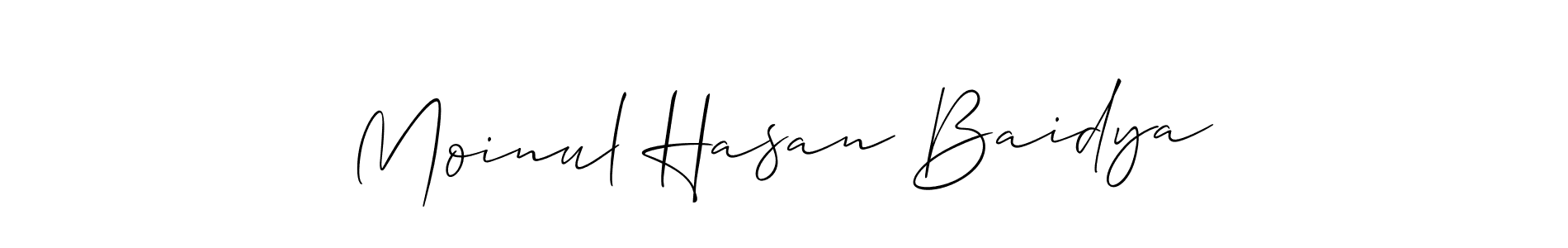 This is the best signature style for the Moinul Hasan Baidya name. Also you like these signature font (Allison_Script). Mix name signature. Moinul Hasan Baidya signature style 2 images and pictures png