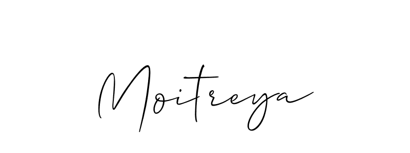 The best way (Allison_Script) to make a short signature is to pick only two or three words in your name. The name Moitreya include a total of six letters. For converting this name. Moitreya signature style 2 images and pictures png