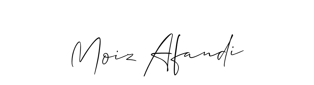 How to make Moiz Afandi name signature. Use Allison_Script style for creating short signs online. This is the latest handwritten sign. Moiz Afandi signature style 2 images and pictures png
