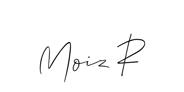 if you are searching for the best signature style for your name Moiz R. so please give up your signature search. here we have designed multiple signature styles  using Allison_Script. Moiz R signature style 2 images and pictures png