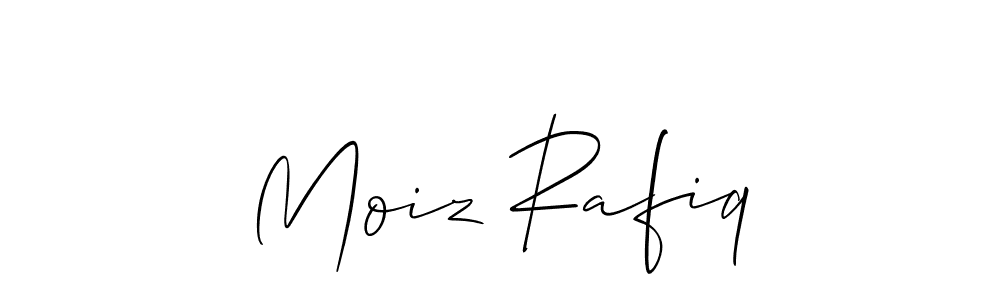 Create a beautiful signature design for name Moiz Rafiq. With this signature (Allison_Script) fonts, you can make a handwritten signature for free. Moiz Rafiq signature style 2 images and pictures png