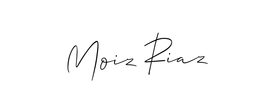 Use a signature maker to create a handwritten signature online. With this signature software, you can design (Allison_Script) your own signature for name Moiz Riaz. Moiz Riaz signature style 2 images and pictures png