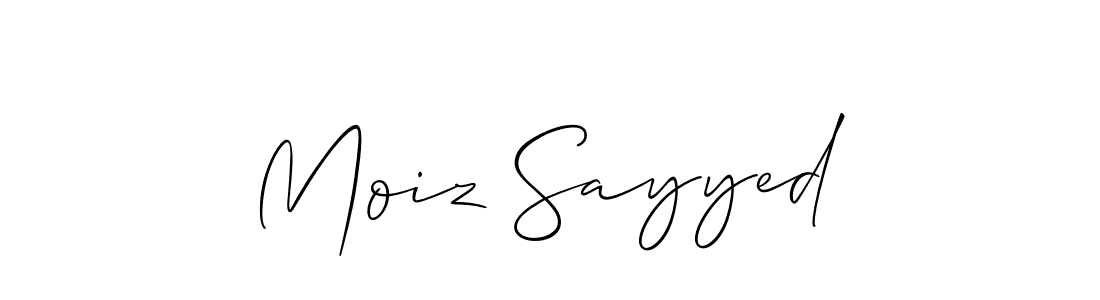 Moiz Sayyed stylish signature style. Best Handwritten Sign (Allison_Script) for my name. Handwritten Signature Collection Ideas for my name Moiz Sayyed. Moiz Sayyed signature style 2 images and pictures png