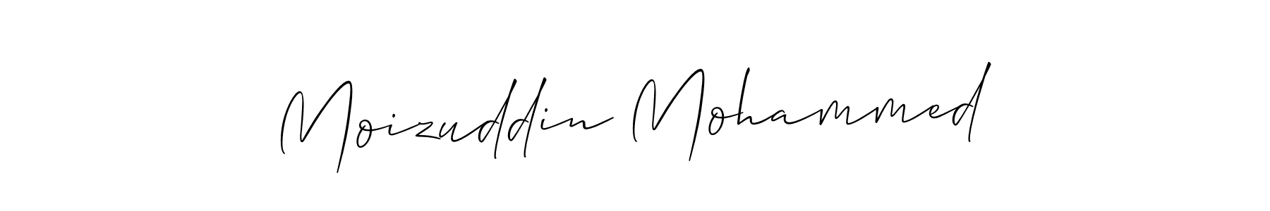 Create a beautiful signature design for name Moizuddin Mohammed. With this signature (Allison_Script) fonts, you can make a handwritten signature for free. Moizuddin Mohammed signature style 2 images and pictures png
