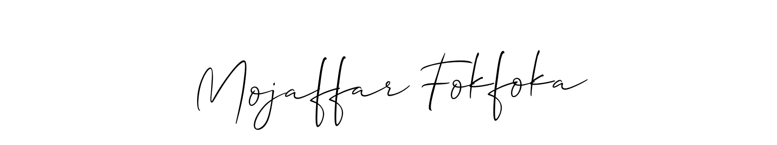 Similarly Allison_Script is the best handwritten signature design. Signature creator online .You can use it as an online autograph creator for name Mojaffar Fokfoka. Mojaffar Fokfoka signature style 2 images and pictures png
