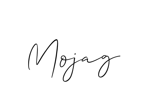 Design your own signature with our free online signature maker. With this signature software, you can create a handwritten (Allison_Script) signature for name Mojag. Mojag signature style 2 images and pictures png