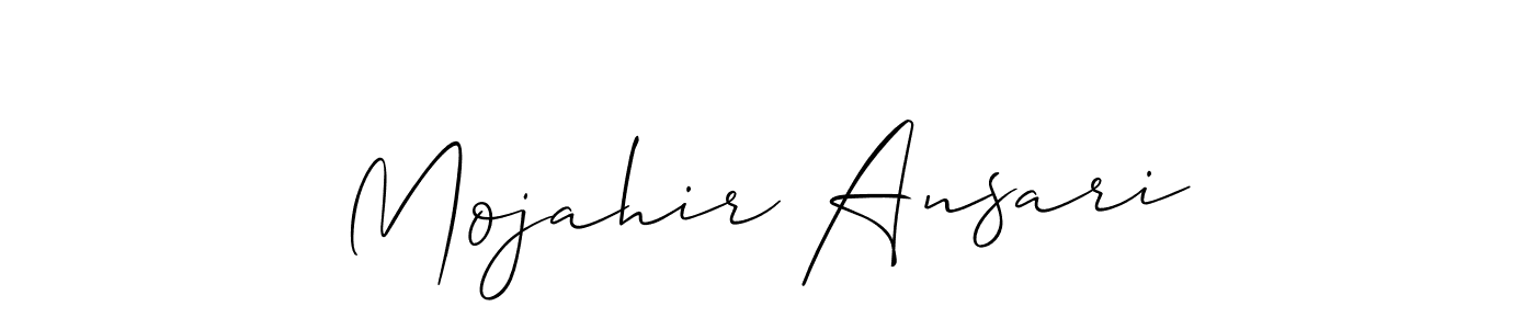 Make a beautiful signature design for name Mojahir Ansari. With this signature (Allison_Script) style, you can create a handwritten signature for free. Mojahir Ansari signature style 2 images and pictures png