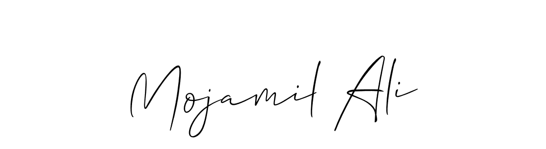 Make a beautiful signature design for name Mojamil Ali. With this signature (Allison_Script) style, you can create a handwritten signature for free. Mojamil Ali signature style 2 images and pictures png