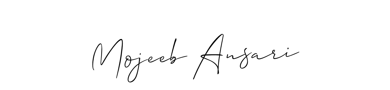 Create a beautiful signature design for name Mojeeb Ansari. With this signature (Allison_Script) fonts, you can make a handwritten signature for free. Mojeeb Ansari signature style 2 images and pictures png