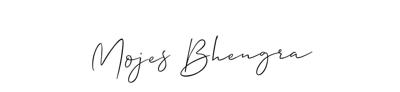 How to make Mojes Bhengra name signature. Use Allison_Script style for creating short signs online. This is the latest handwritten sign. Mojes Bhengra signature style 2 images and pictures png