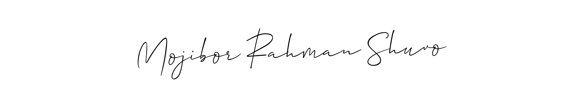 How to make Mojibor Rahman Shuvo name signature. Use Allison_Script style for creating short signs online. This is the latest handwritten sign. Mojibor Rahman Shuvo signature style 2 images and pictures png