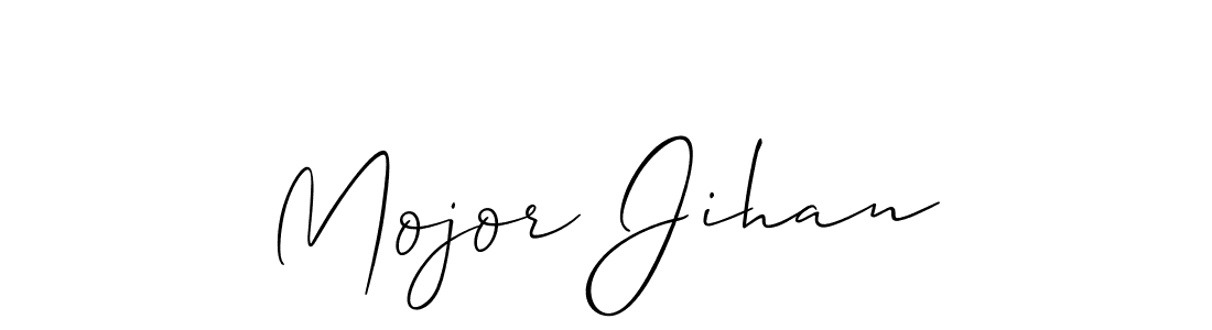 Create a beautiful signature design for name Mojor Jihan. With this signature (Allison_Script) fonts, you can make a handwritten signature for free. Mojor Jihan signature style 2 images and pictures png