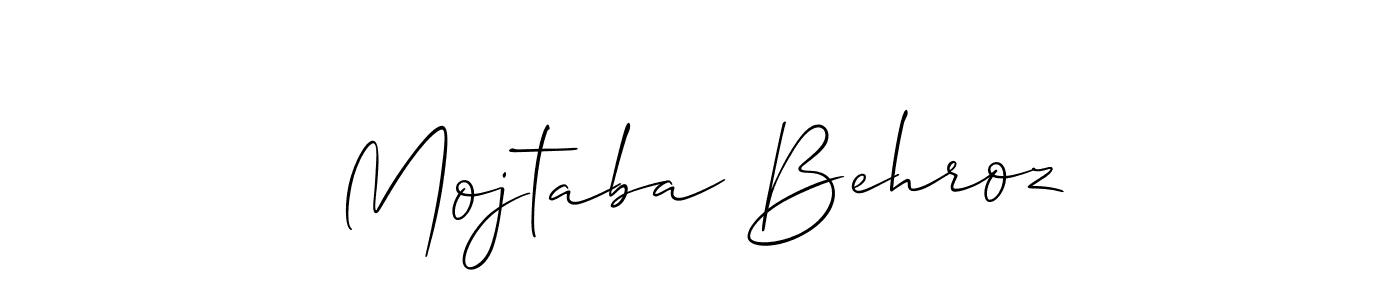 This is the best signature style for the Mojtaba Behroz name. Also you like these signature font (Allison_Script). Mix name signature. Mojtaba Behroz signature style 2 images and pictures png
