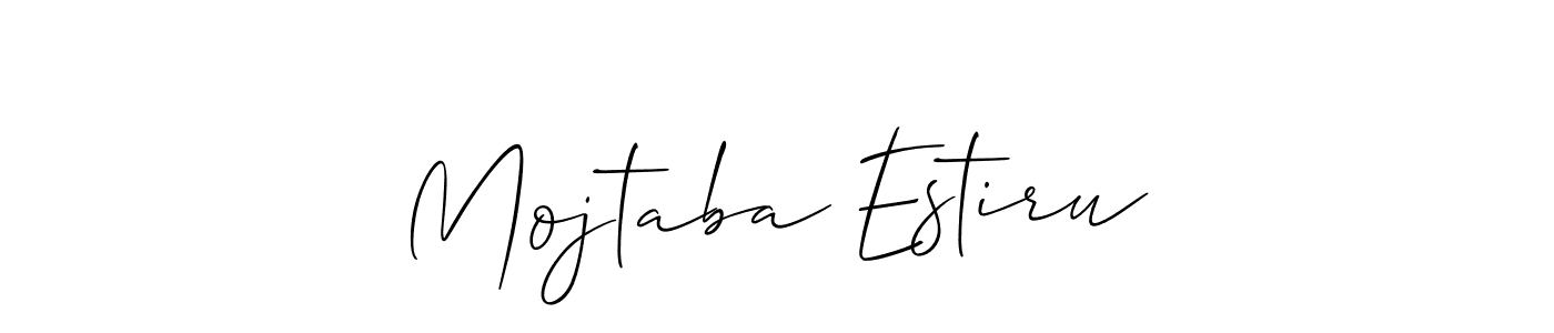 Check out images of Autograph of Mojtaba Estiru name. Actor Mojtaba Estiru Signature Style. Allison_Script is a professional sign style online. Mojtaba Estiru signature style 2 images and pictures png