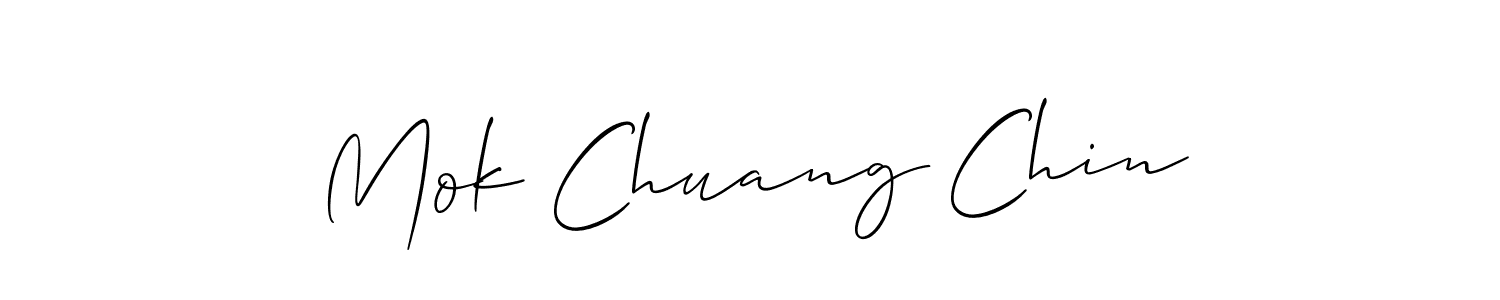 How to make Mok Chuang Chin name signature. Use Allison_Script style for creating short signs online. This is the latest handwritten sign. Mok Chuang Chin signature style 2 images and pictures png