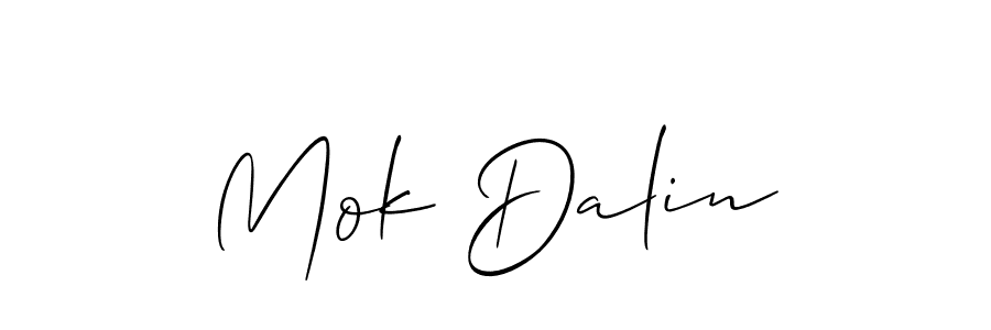 Also You can easily find your signature by using the search form. We will create Mok Dalin name handwritten signature images for you free of cost using Allison_Script sign style. Mok Dalin signature style 2 images and pictures png