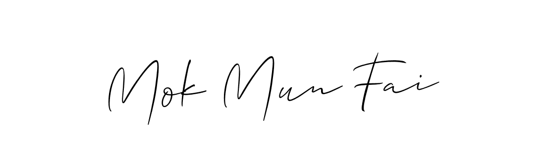 Use a signature maker to create a handwritten signature online. With this signature software, you can design (Allison_Script) your own signature for name Mok Mun Fai. Mok Mun Fai signature style 2 images and pictures png