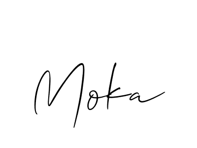 How to make Moka signature? Allison_Script is a professional autograph style. Create handwritten signature for Moka name. Moka signature style 2 images and pictures png