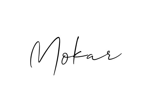 Design your own signature with our free online signature maker. With this signature software, you can create a handwritten (Allison_Script) signature for name Mokar. Mokar signature style 2 images and pictures png
