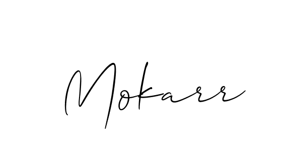 Use a signature maker to create a handwritten signature online. With this signature software, you can design (Allison_Script) your own signature for name Mokarr. Mokarr signature style 2 images and pictures png