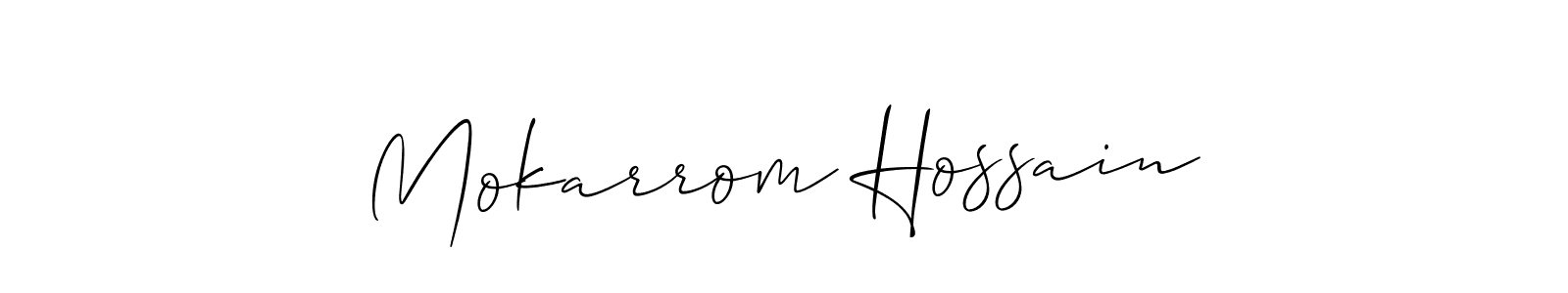 Mokarrom Hossain stylish signature style. Best Handwritten Sign (Allison_Script) for my name. Handwritten Signature Collection Ideas for my name Mokarrom Hossain. Mokarrom Hossain signature style 2 images and pictures png