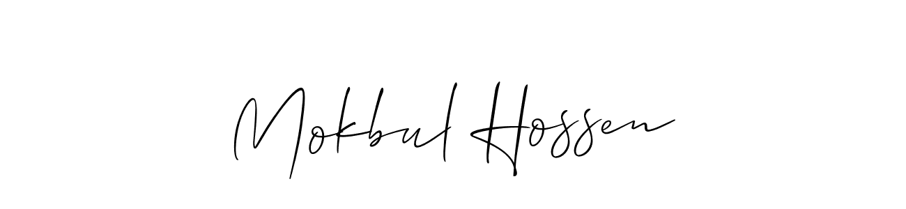 Design your own signature with our free online signature maker. With this signature software, you can create a handwritten (Allison_Script) signature for name Mokbul Hossen. Mokbul Hossen signature style 2 images and pictures png