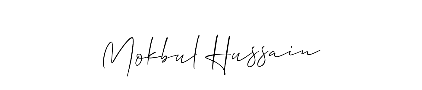 How to Draw Mokbul Hussain signature style? Allison_Script is a latest design signature styles for name Mokbul Hussain. Mokbul Hussain signature style 2 images and pictures png