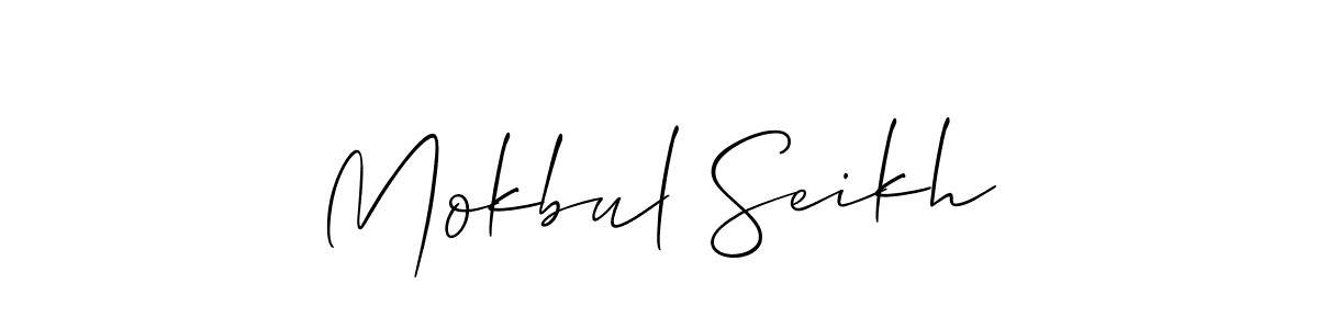 if you are searching for the best signature style for your name Mokbul Seikh. so please give up your signature search. here we have designed multiple signature styles  using Allison_Script. Mokbul Seikh signature style 2 images and pictures png