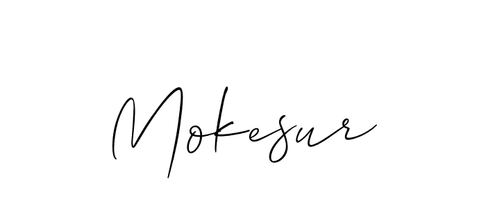 Design your own signature with our free online signature maker. With this signature software, you can create a handwritten (Allison_Script) signature for name Mokesur. Mokesur signature style 2 images and pictures png