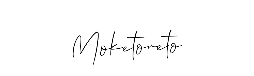 Make a beautiful signature design for name Moketoveto. With this signature (Allison_Script) style, you can create a handwritten signature for free. Moketoveto signature style 2 images and pictures png