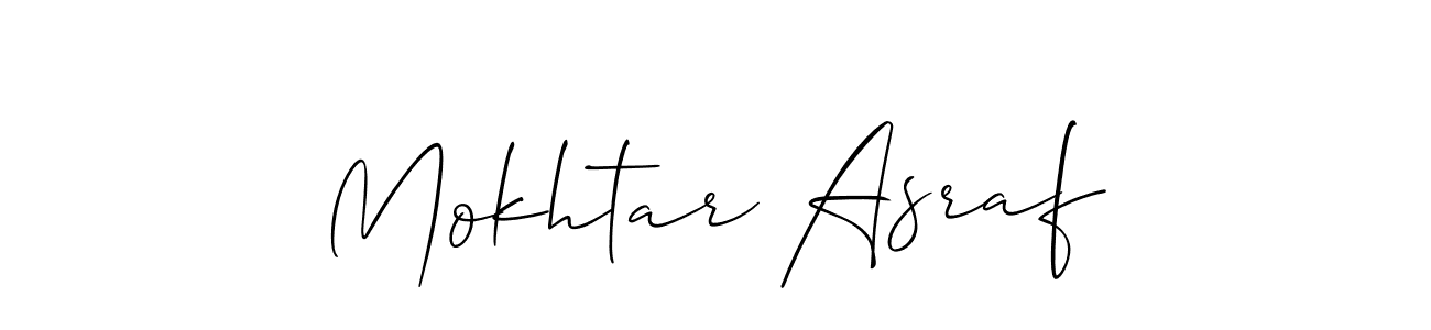 Create a beautiful signature design for name Mokhtar Asraf. With this signature (Allison_Script) fonts, you can make a handwritten signature for free. Mokhtar Asraf signature style 2 images and pictures png