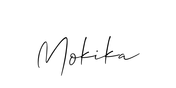 Make a short Mokika signature style. Manage your documents anywhere anytime using Allison_Script. Create and add eSignatures, submit forms, share and send files easily. Mokika signature style 2 images and pictures png