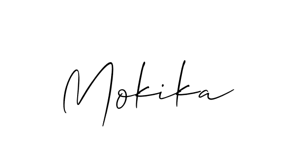 How to make Mokika signature? Allison_Script is a professional autograph style. Create handwritten signature for Mokika name. Mokika signature style 2 images and pictures png