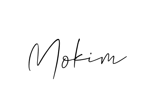 Create a beautiful signature design for name Mokim. With this signature (Allison_Script) fonts, you can make a handwritten signature for free. Mokim signature style 2 images and pictures png